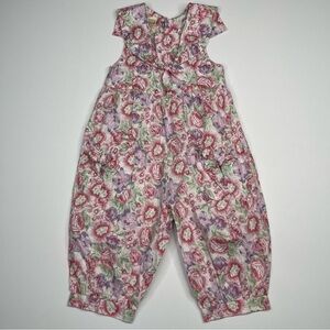 Laura Ashley Mother Child Vintage Romper Jumper Floral Cottagecore Cotton Boho